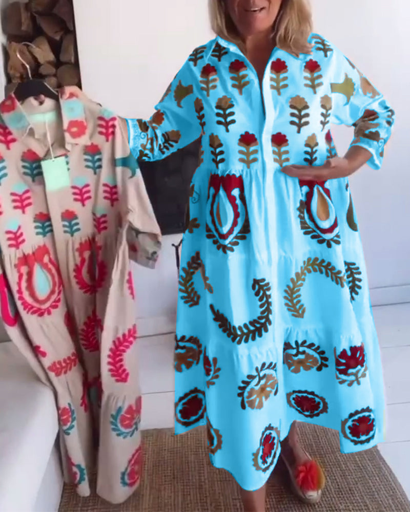 Quincy | Printed Midi Dress Collared