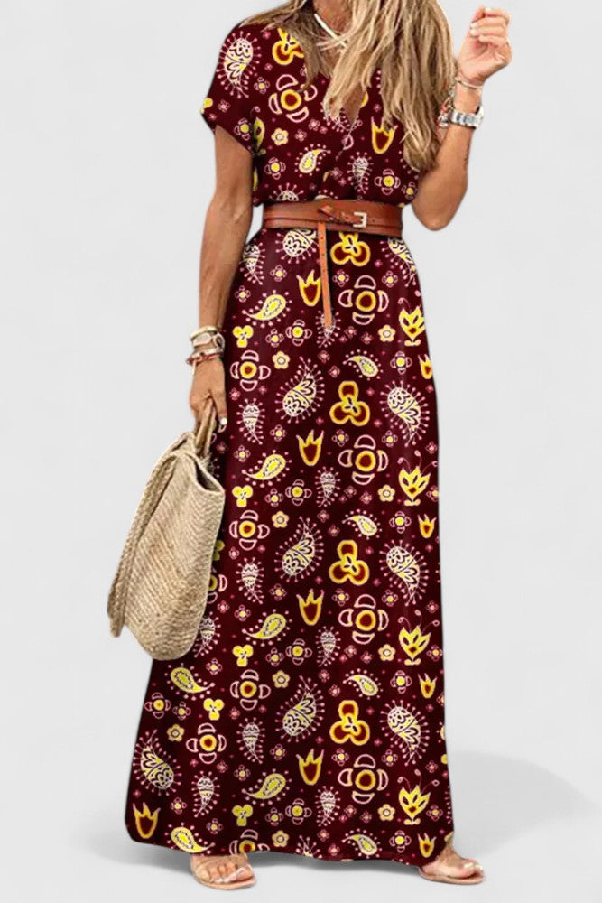 Salem | Wedding Guest Maxi Dress V-Neck A-Line