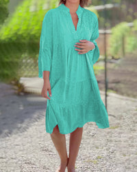 Lauren | Boho Midi Sundress Tiered V-Neck