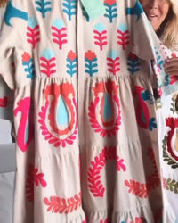 Quincy | Printed Midi Dress Collared