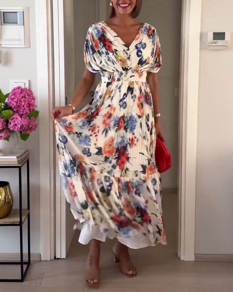 Luna | Wedding Guest Dress Pleated Floral