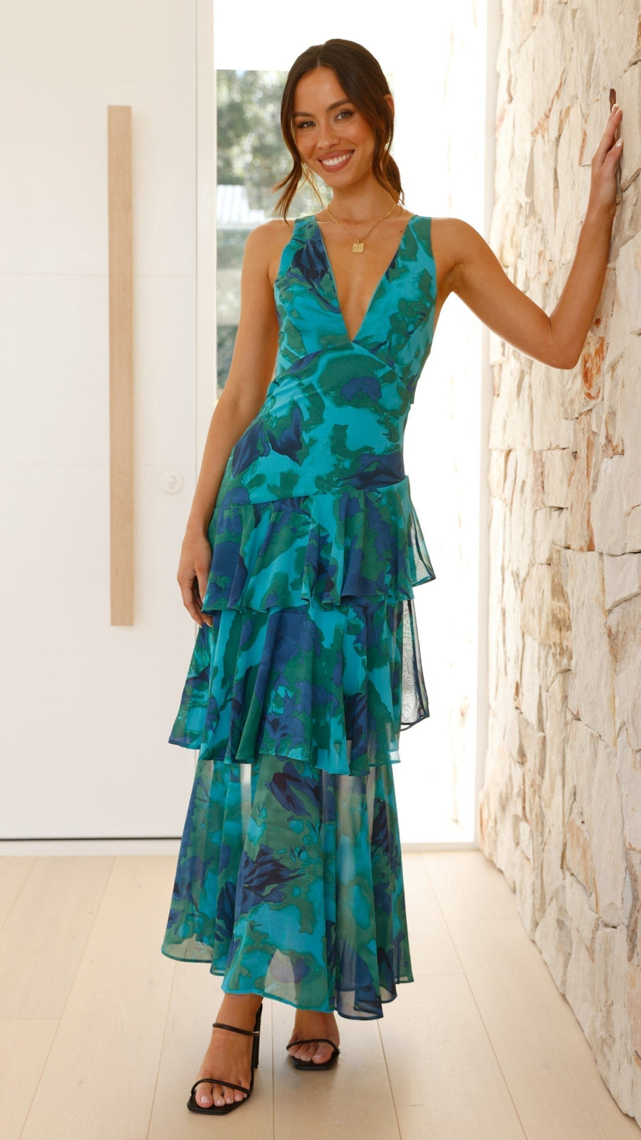 Nina | Wedding Guest Maxi Dress Layered Ruffle