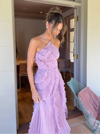 Louisa | Wedding Guest Maxi Dress Halter Pleated