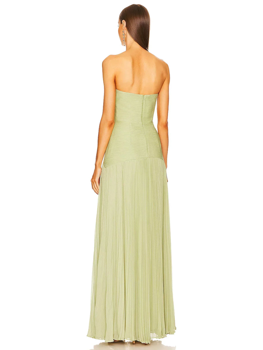 Juliet | Strapless Maxi Dress Pleated Drop Waist