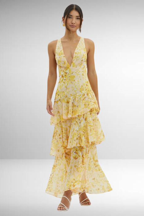 Nina | Wedding Guest Maxi Dress Layered Ruffle