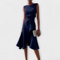 Aurora | Cocktail Midi Dress Asymmetric Sleeveless