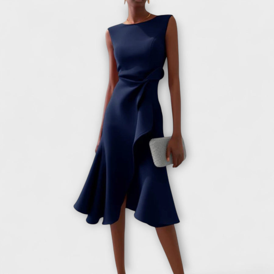 Aurora | Cocktail Midi Dress Asymmetric Sleeveless