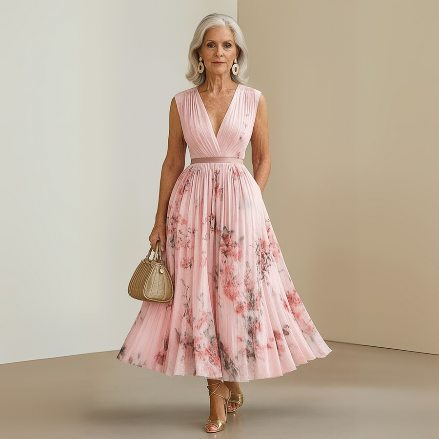 Miriam | Wedding Guest Midi Dress Plunging