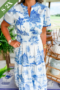 Florence | Boho Midi Dress A-Line Puff Sleeve