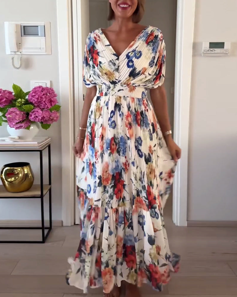 Luna | Wedding Guest Dress Pleated Floral