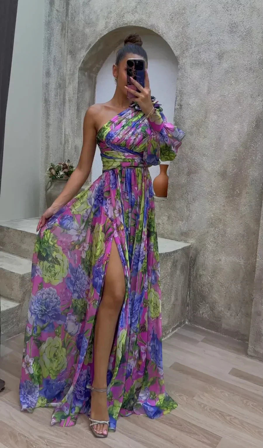 Lauren | Floral Maxi Dress One-Shoulder