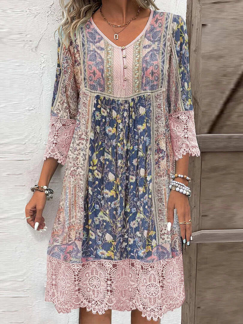 Elena | Boho Sundress Lace Floral