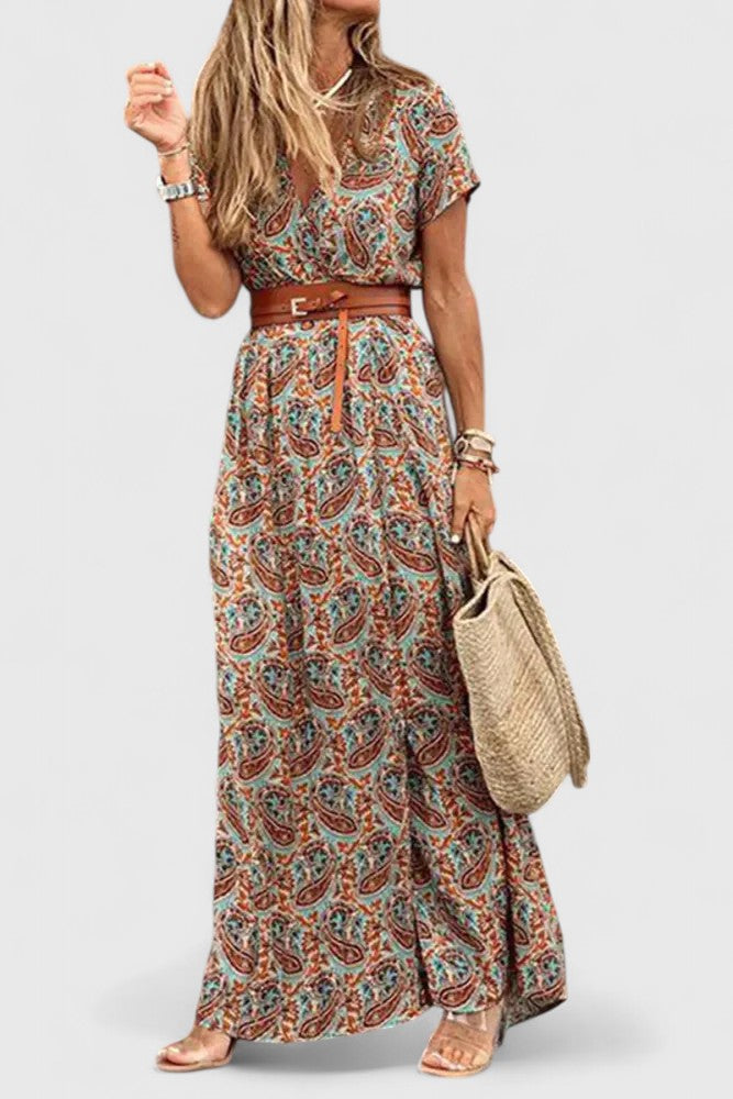 Salem | Wedding Guest Maxi Dress V-Neck A-Line