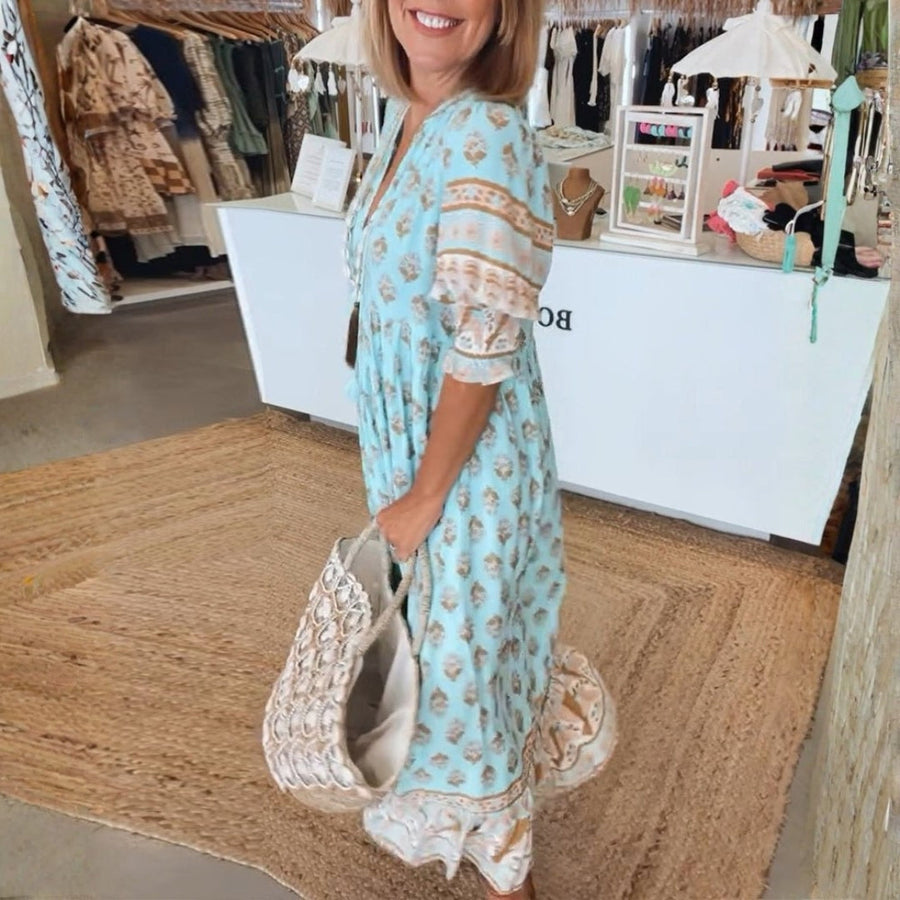 Susanna | Boho Maxi Dress Tassel V-Neck