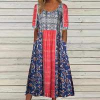 Susanna | Boho Midi Dress Square Neck