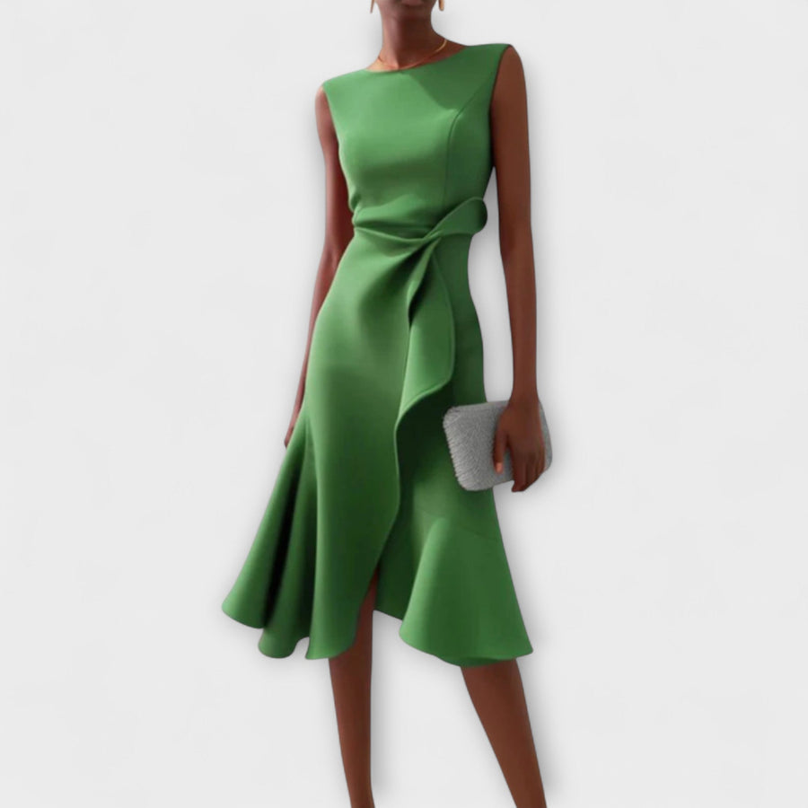 Aurora | Cocktail Midi Dress Asymmetric Sleeveless