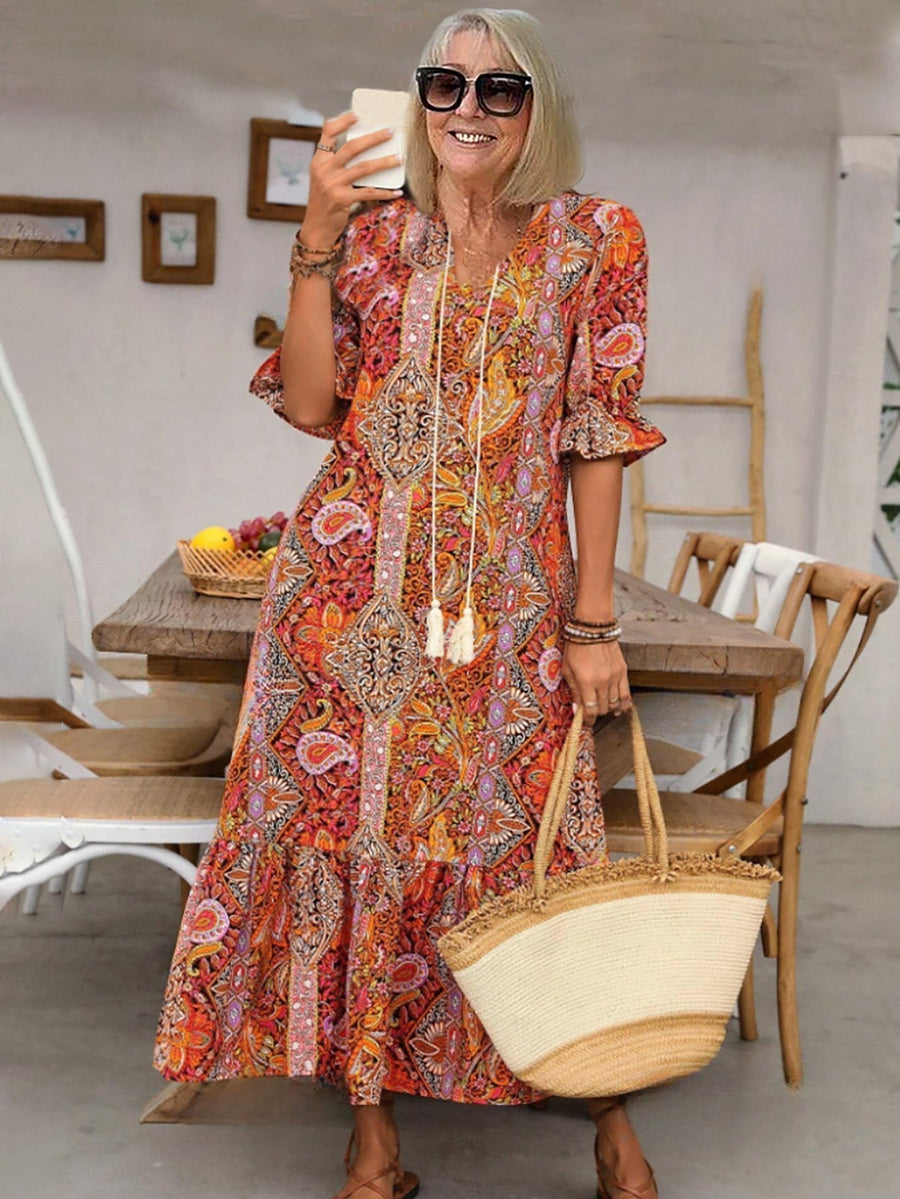 Molly | Printed Midi Sundress Lace