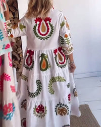 Quincy | Printed Midi Dress Collared