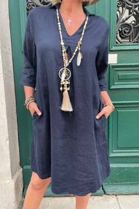 Salem | Boho Sundress 3/4 Sleeve V-Neck