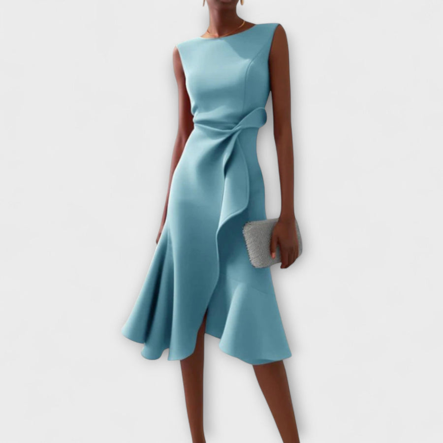 Aurora | Cocktail Midi Dress Asymmetric Sleeveless