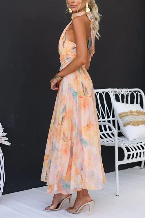 Alyssa | Halter Maxi Dress Floral
