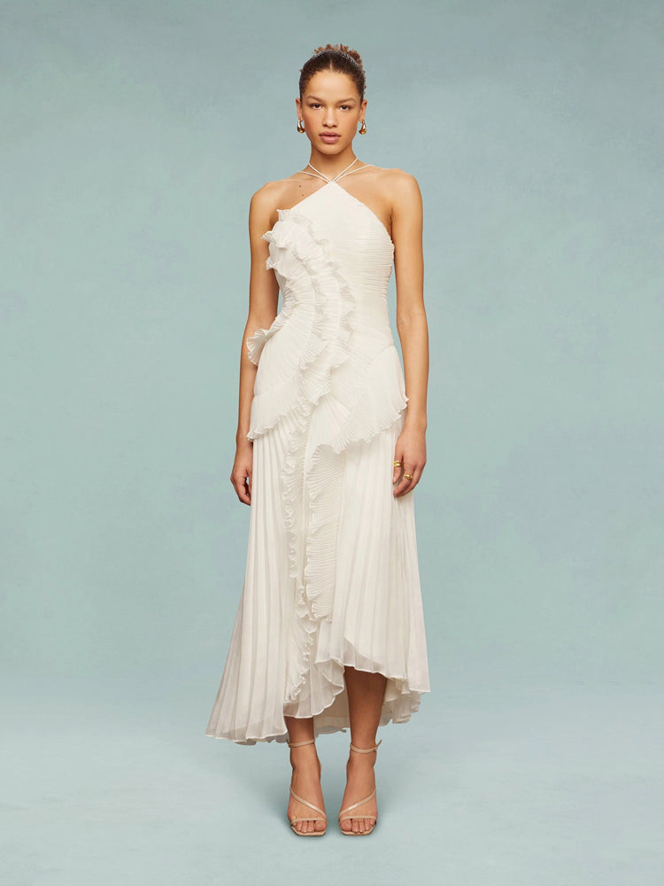 Frances | Wedding Guest Maxi Dress Halter Neck