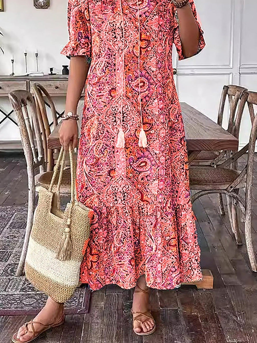 Molly | Printed Midi Sundress Lace