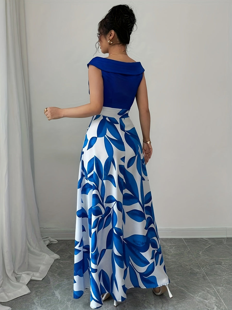 Reese | Wedding Guest Maxi Dress Leaf Print