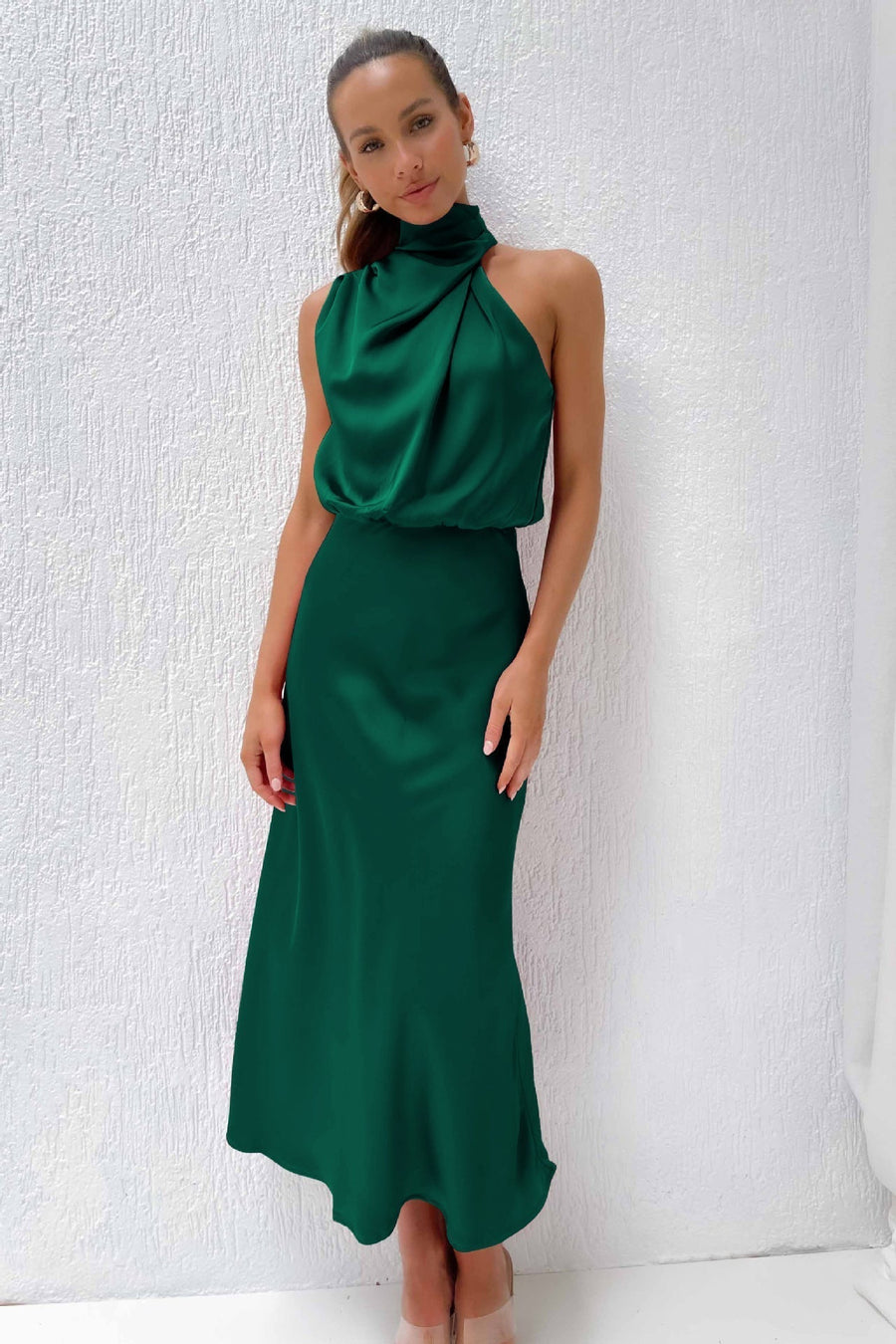 Ivy | Halter Maxi Dress Sheath Sleeveless