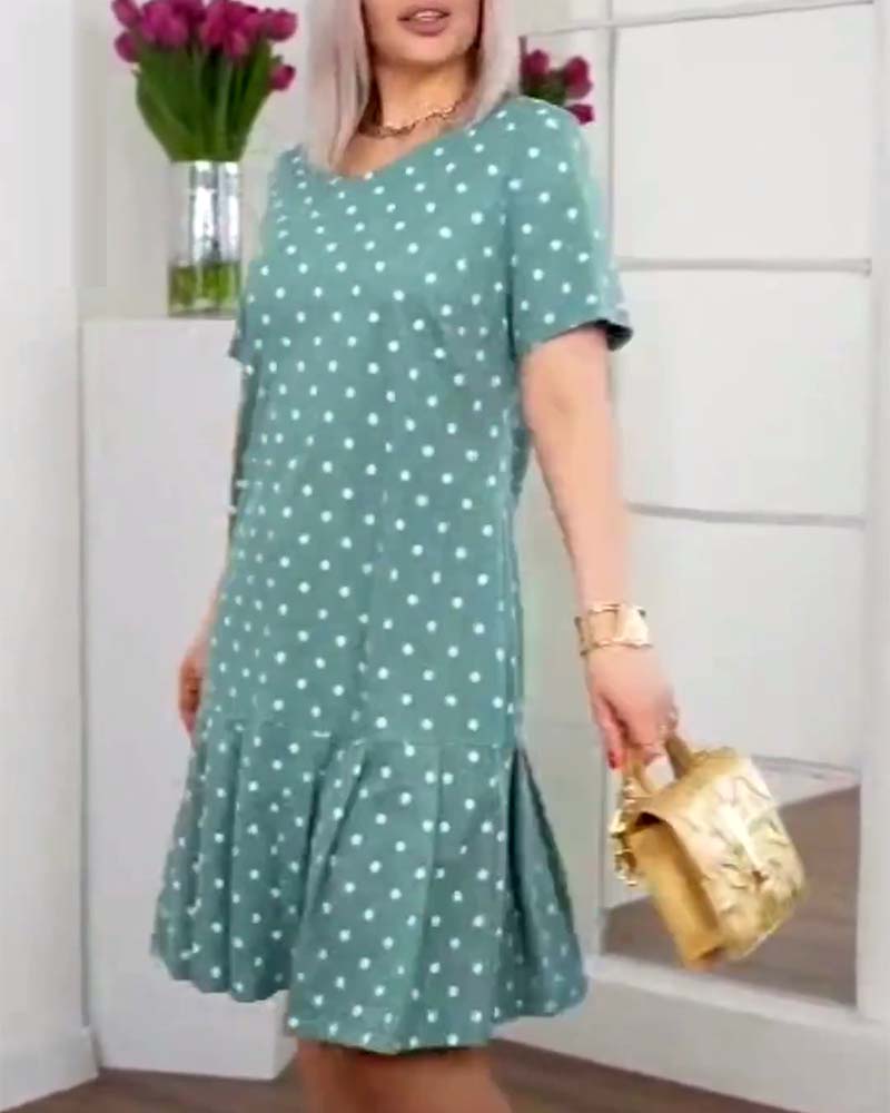Joy | Polka Dot Dress Floral A-Line