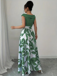 Reese | Wedding Guest Maxi Dress Leaf Print