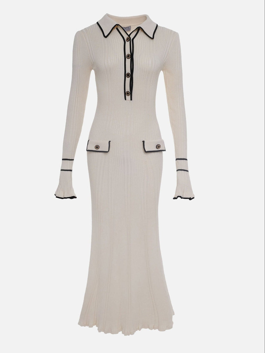 Kira | Midi Bodycon Button-Front