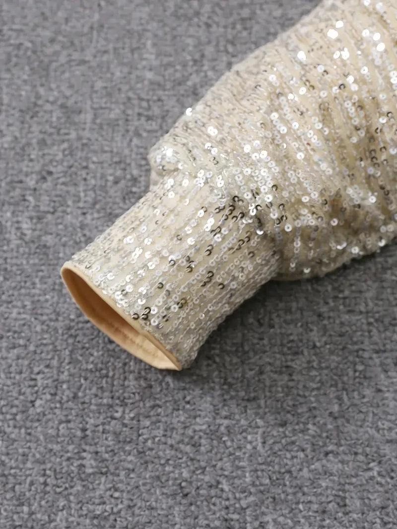 Pearl | Cocktail Mini Dress Sequin Long Sleeve