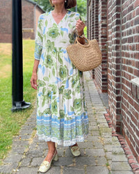 Nova | Boho Midi Dress Floral V-Neck