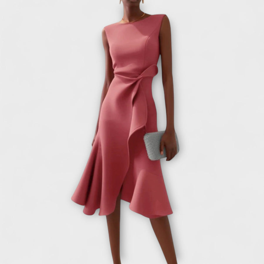 Aurora | Cocktail Midi Dress Asymmetric Sleeveless