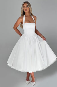 Katherine | Wedding Guest Midi Dress Halter