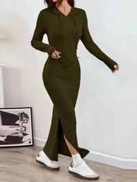 Lillian | Casual Hooded Maxi Dress Bodycon