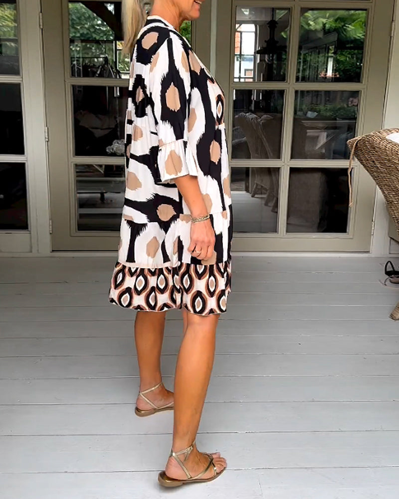 May | Boho Sundress Tiered Button-Front
