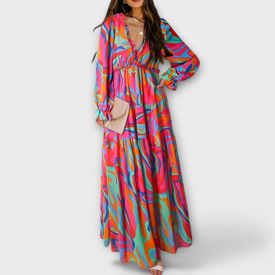 Selena | Floral Maxi Dress Long Sleeve