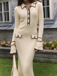 Kira | Midi Bodycon Button-Front