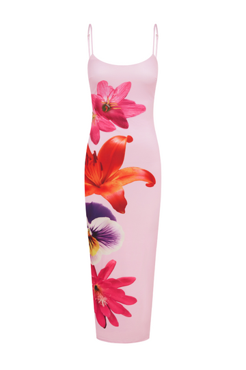 Delilah | Floral Bodycon Maxi Dress Spaghetti Strap