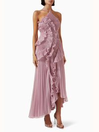 Louisa | Wedding Guest Maxi Dress Halter Pleated