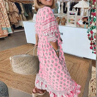 Susanna | Boho Maxi Dress Tassel V-Neck