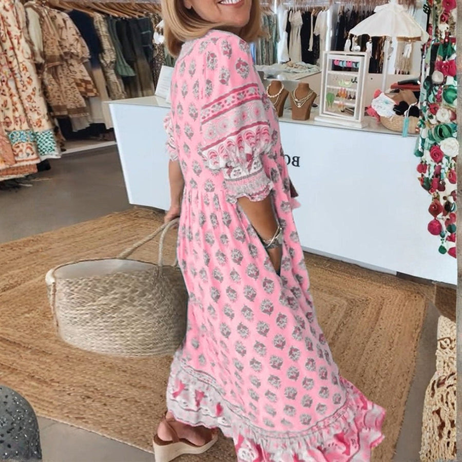 Susanna | Boho Maxi Dress Tassel V-Neck