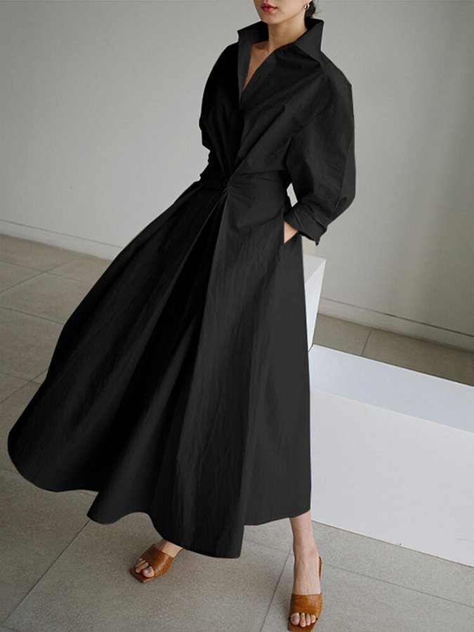 Colette | Shirt Dress Button-Front Belted