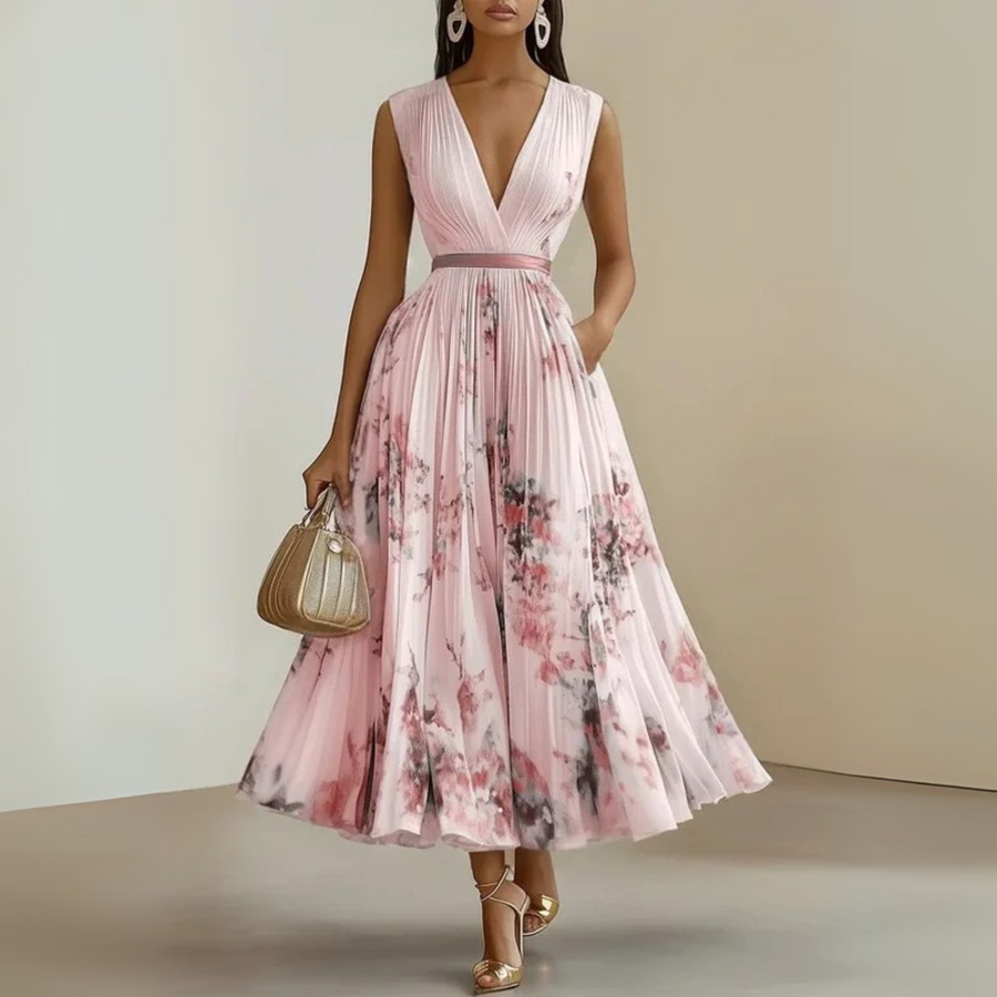 Miriam | Wedding Guest Midi Dress Plunging