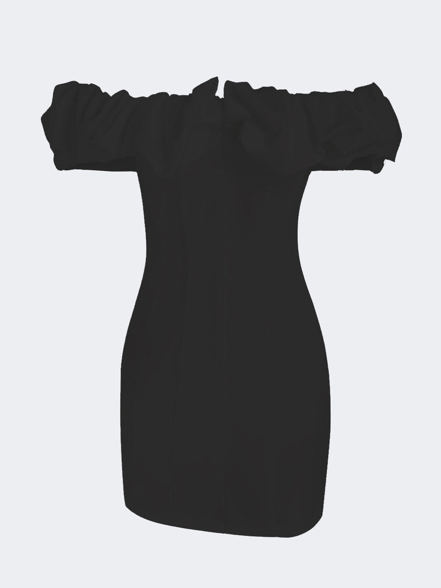 Elena | Cocktail Mini Dress Off Shoulder Ruffled