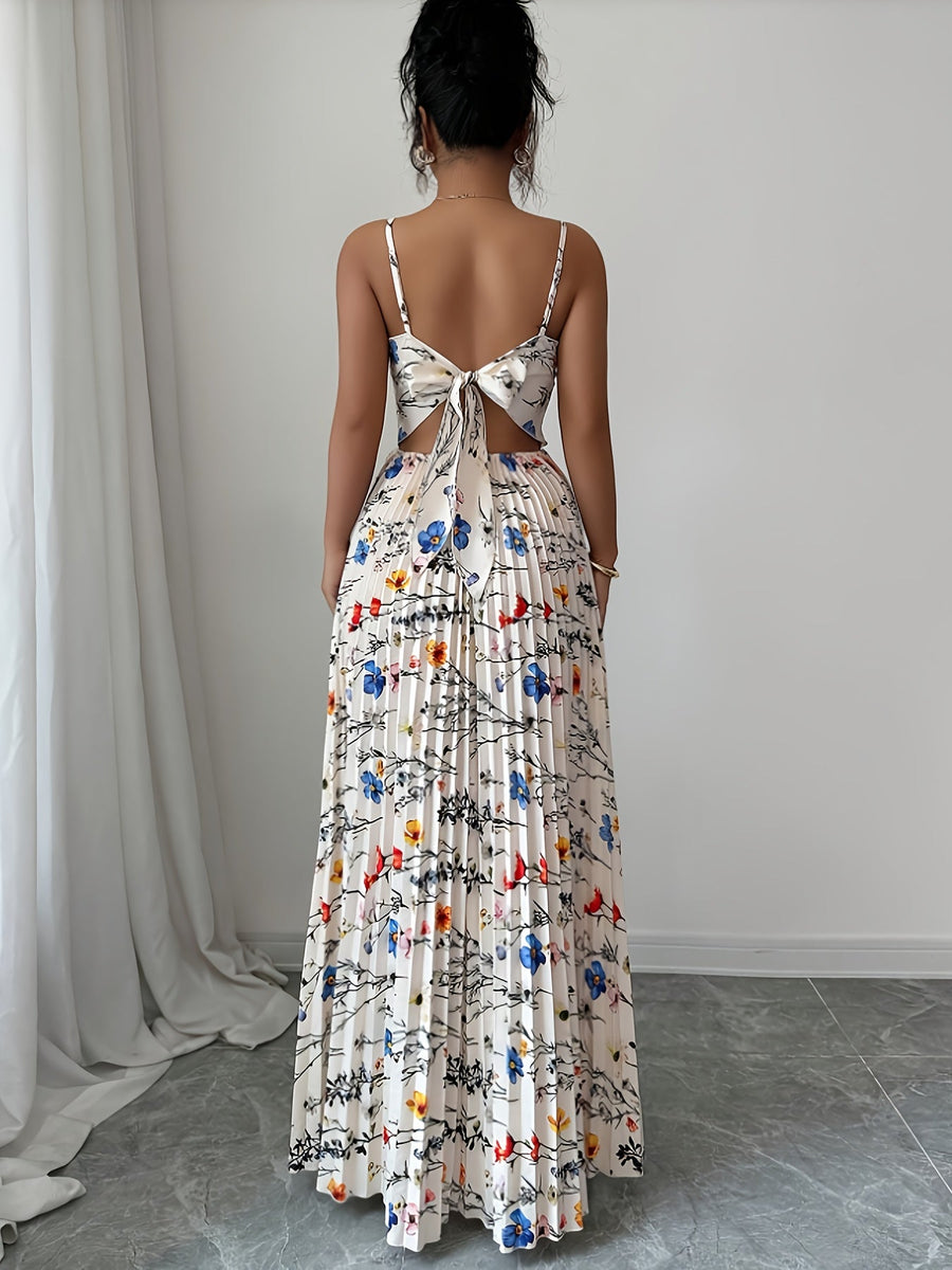 Rosalie | Wedding Guest Maxi Dress Pleated Spaghetti Strap