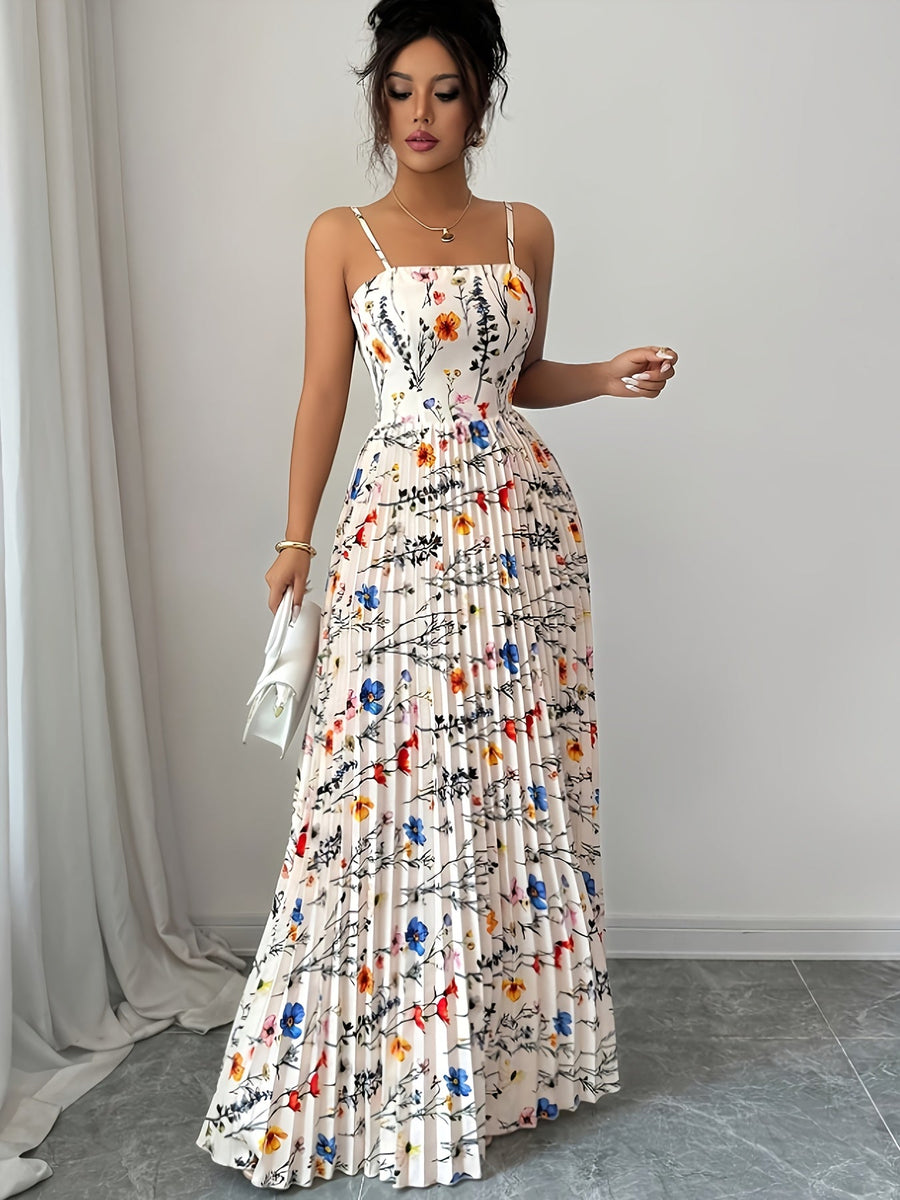 Rosalie | Wedding Guest Maxi Dress Pleated Spaghetti Strap
