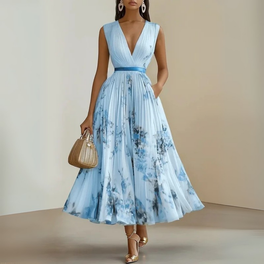 Miriam | Wedding Guest Midi Dress Plunging